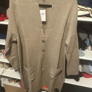 J. Jill Beige Buttoned Cardigan